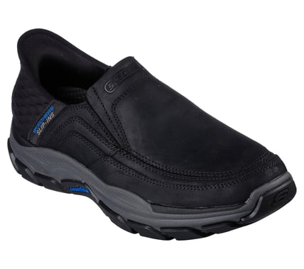 SKECHERS SNEAKER SLIP IN LEDER SCHWARZ