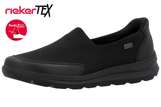 Rieker Slipper schwarz mit Tex